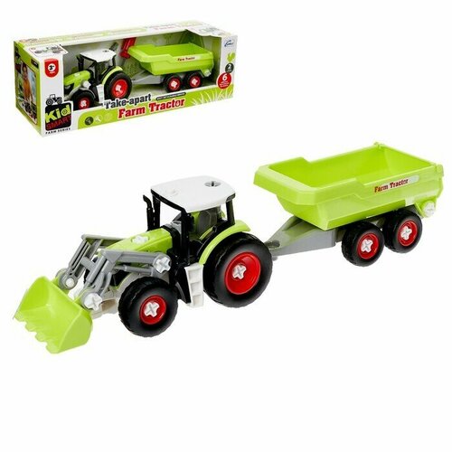 Конструктор винтовой Фермерский трактор с отвёрткой и насадкой 2 варианта сборки 1957₽