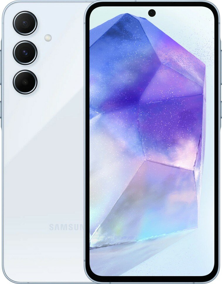 Смартфон Samsung A556E/DS Galaxy A55 8/256Gb 5G Slim box, Dual: nano SIM + eSIM, не РСТ (Ice Blue)