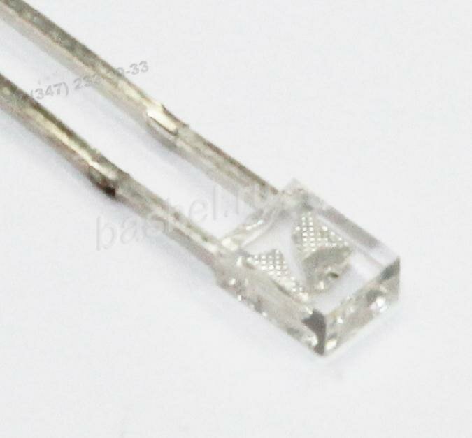 LED DIP 2x3x4mm DFL-2304UGC, Светодиод, прямоугольный прозрачный 2x3x4мм, зелёный, 3000mcd, 100°, 3V