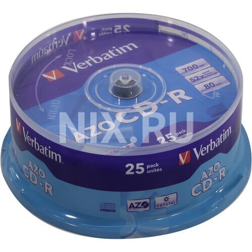 Диск CD-R Verbatim 43352 AZO Crystal