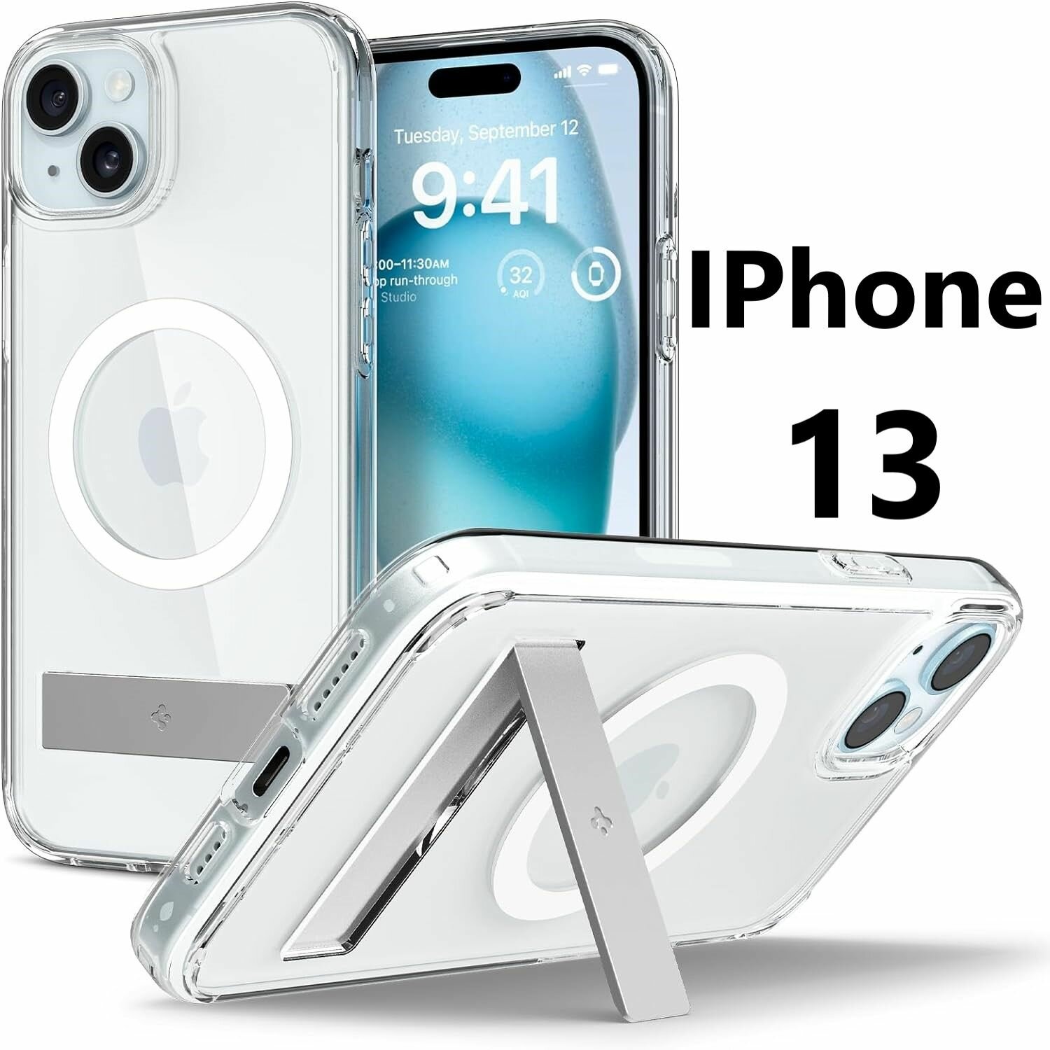 Чехол на айфон 13 с поддержкой беспроводной зарядки / iphone 13 чехол с подставкой (SPIGEN)