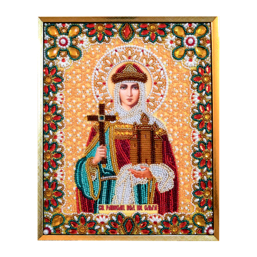 Набор для вышивания бисером с использованием камней и жемчуга Икона Св Ольга К-219 19х24 1650₽