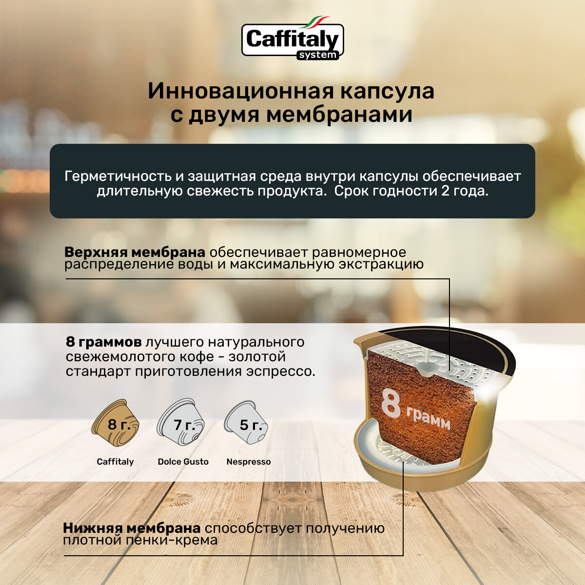 Кофе капсулы для кофемашины Caffitaly, 10 штук, Арабика Brasil