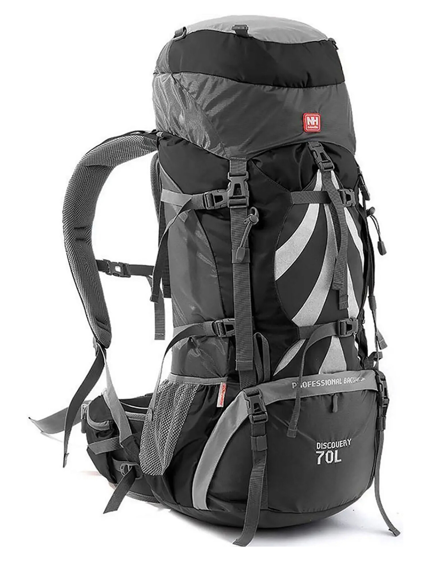 Экспедиционный рюкзак Naturehike NH70B070-B, черно-серый