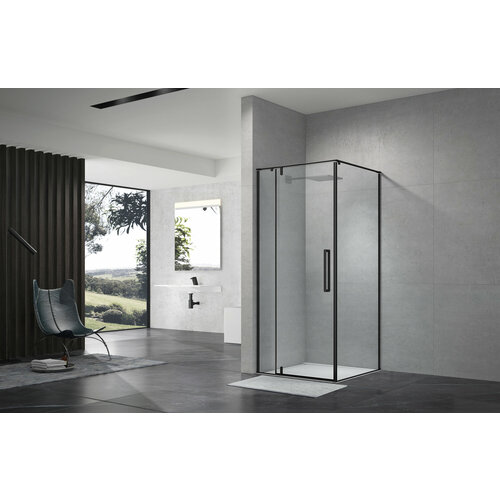Душевой уголок Terminus Альба3EW90х90B без поддона стекло прозрачное профиль черный матовый 71140₽