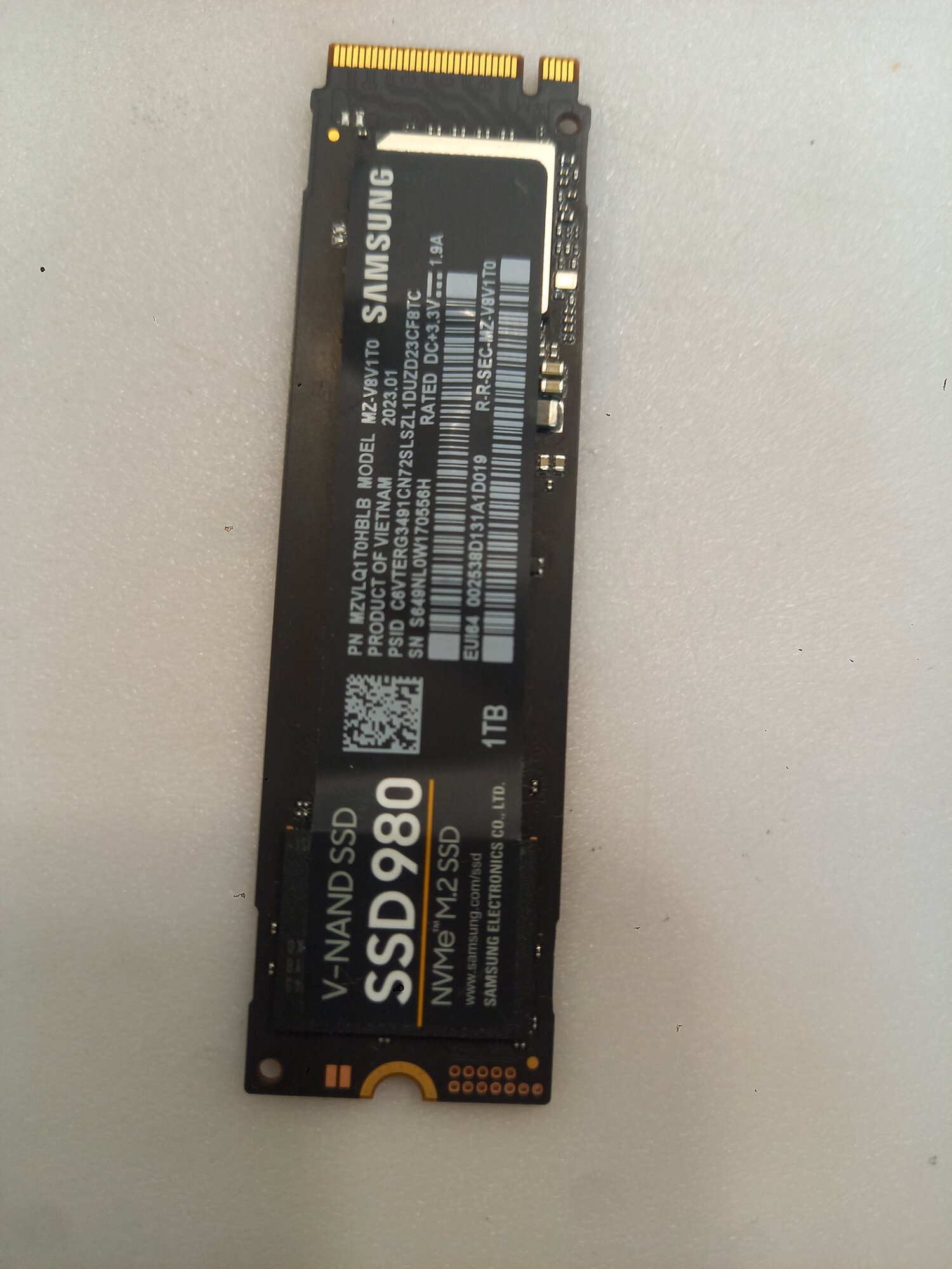 Накопитель SSD 1Tb M.2 2280 M Samsung 980 Series MZ-V8V1T0 NVMe