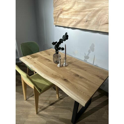 Кухонный стол из натурального дерева массив дуба 140076040750 мм Woodmood Rovere ЭКО покрытие маслом цвет натуральный с текстурой дерева подстолье трапеция 84990₽