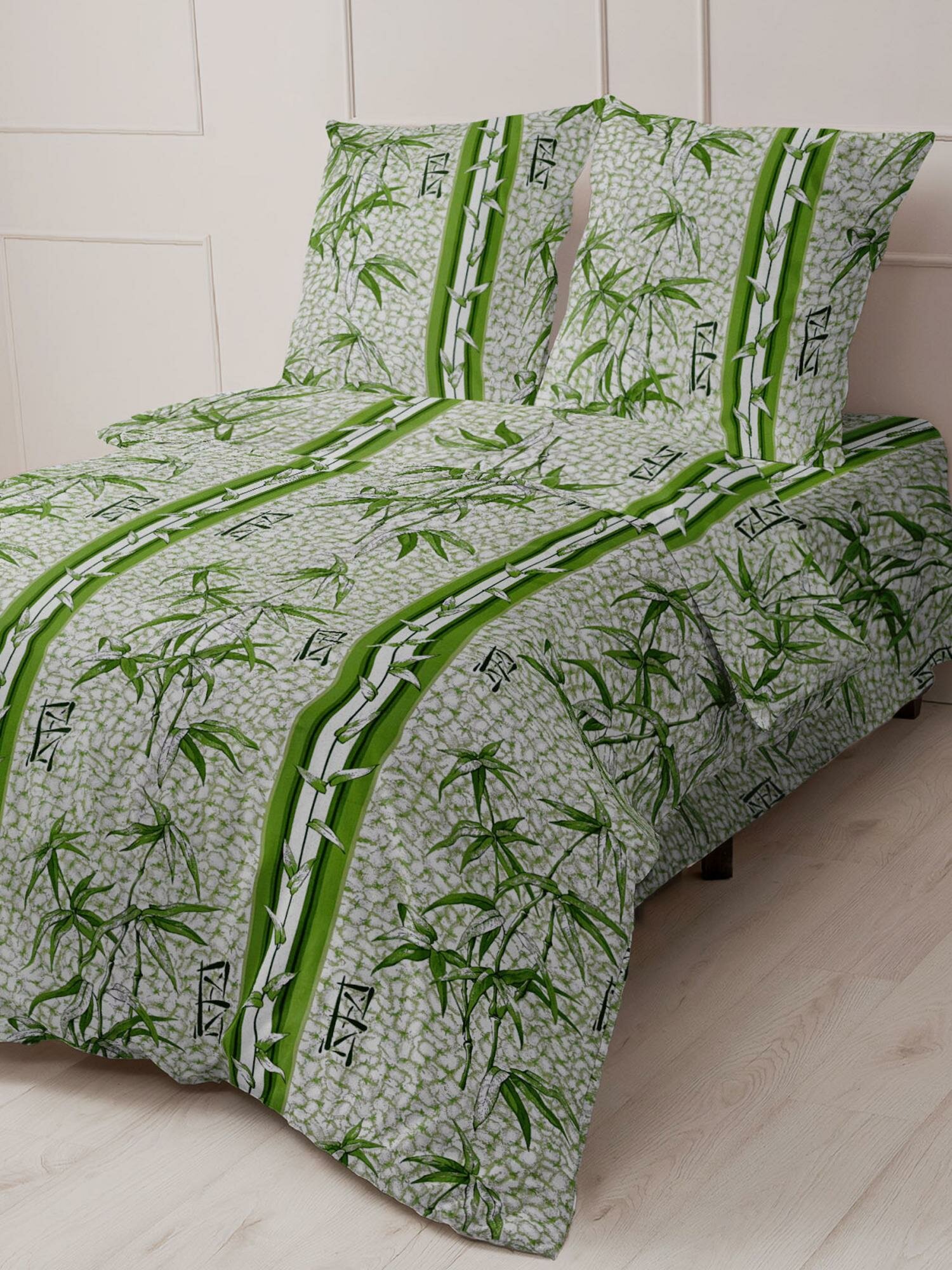 фото Постельное белье Шуйская бязь бамбук зеленый 1,5 спальное