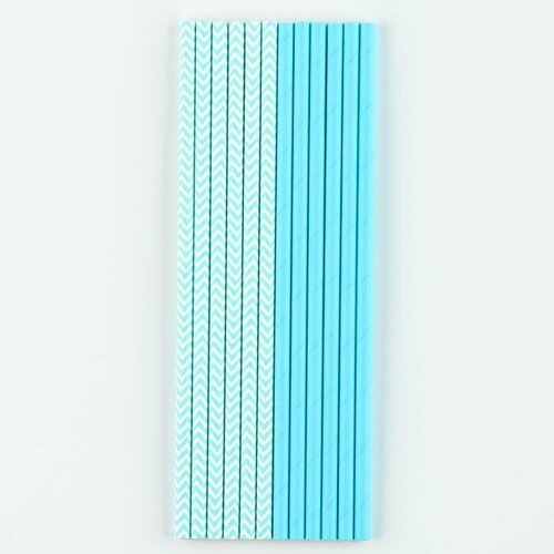 Трубочки для коктейля Ассорти набор 12 шт цвет голубой 475₽