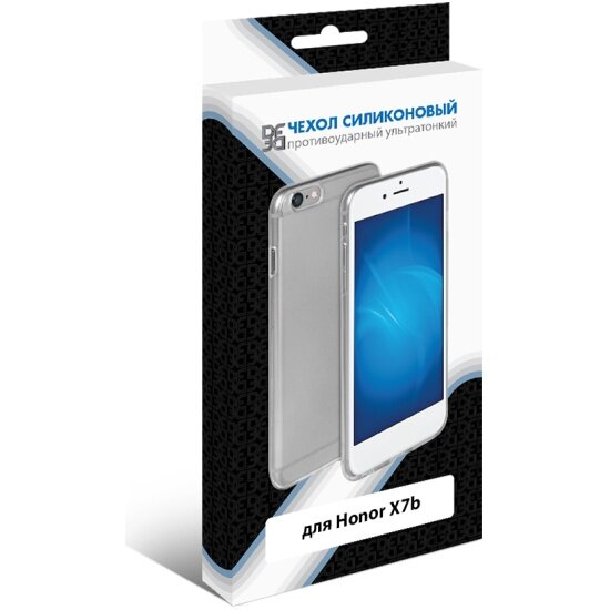 Силиконовый чехол DF для Honor X7b, hwCardcase-08, с отделением для карты, прозрачный — фото 1