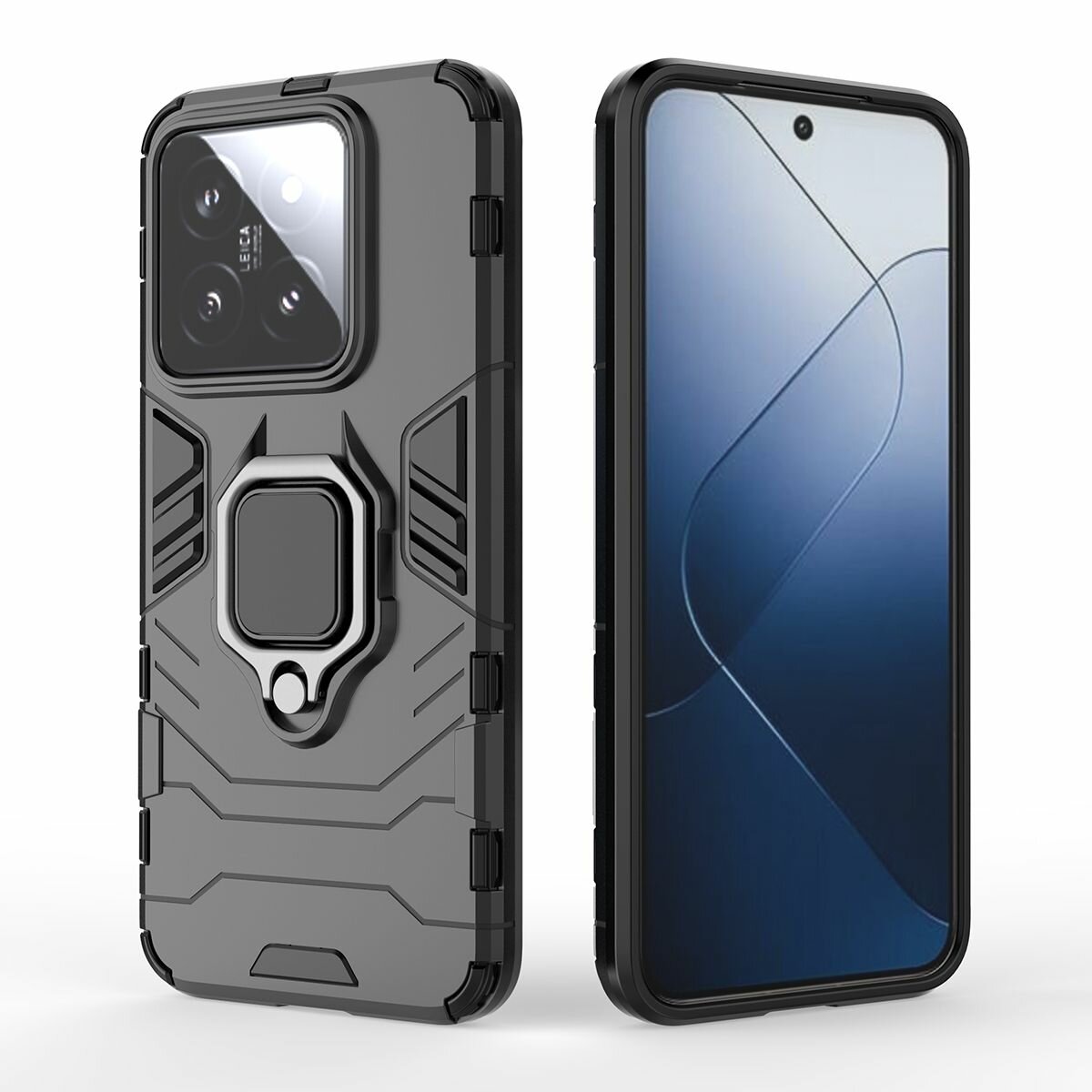 Противоударный чехол с кольцом Panther Case для Xiaomi 14 черный