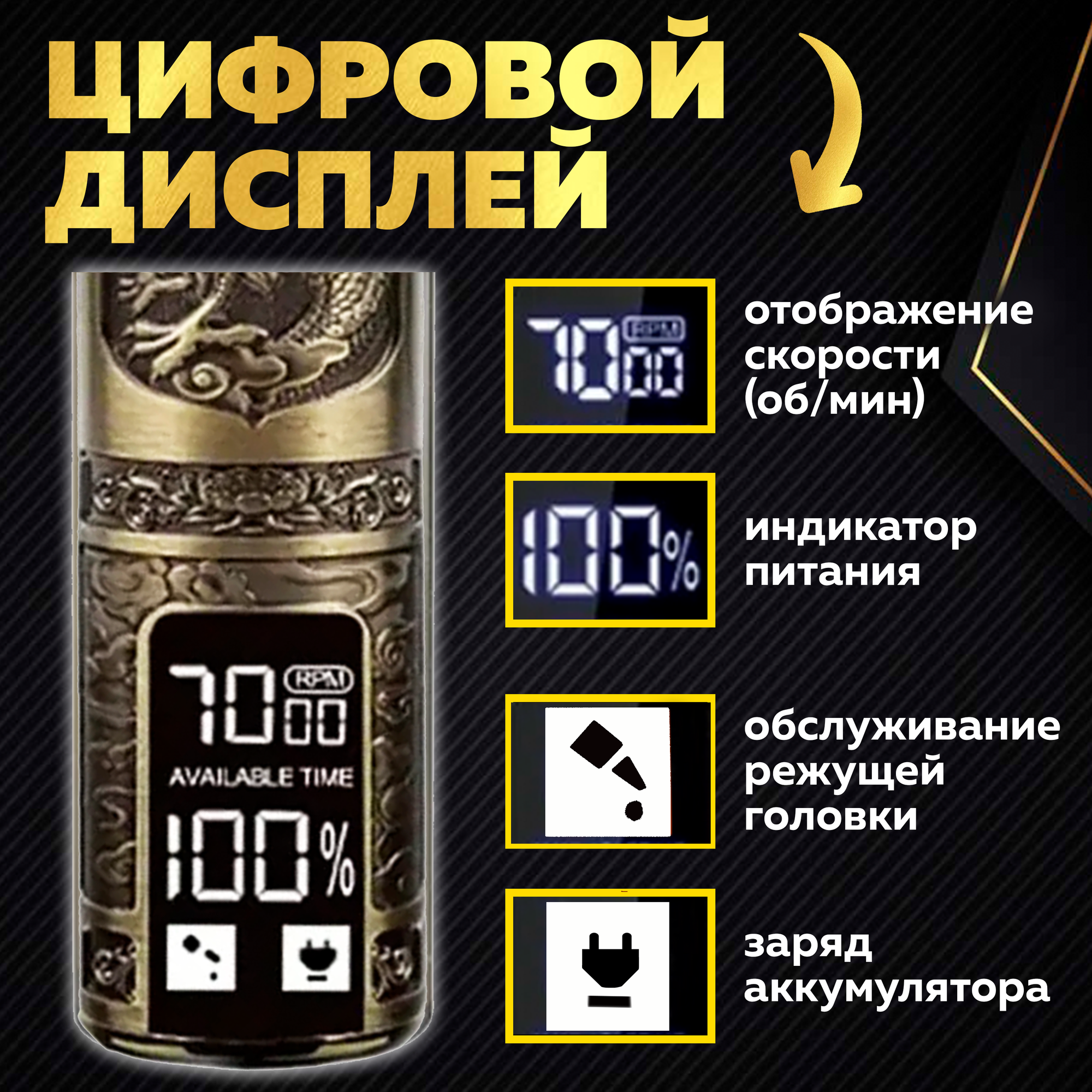 Триммер "Золотой Дракон" для волос, бороды и тела "Идея и точка" — фото 1