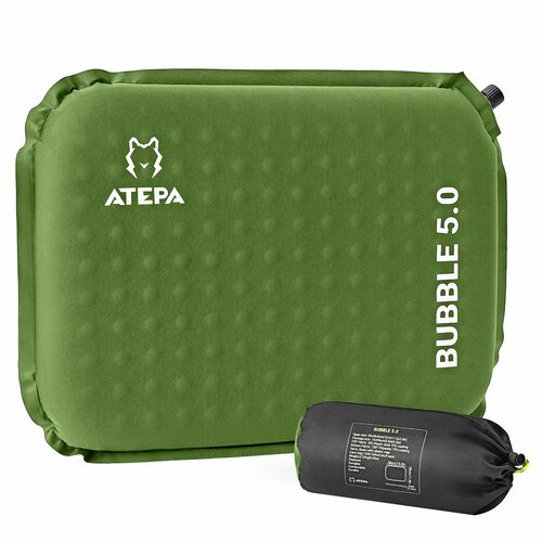 Подушка надувная туристическая Atepa АА2002 BUBBLE, зеленый
