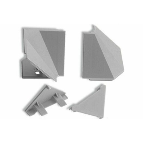 Комплект заглушек к кухонному пластиковому плинтусу ООО декоплинт под кромку серый 4 шт Н-СК заглушки серый 623₽