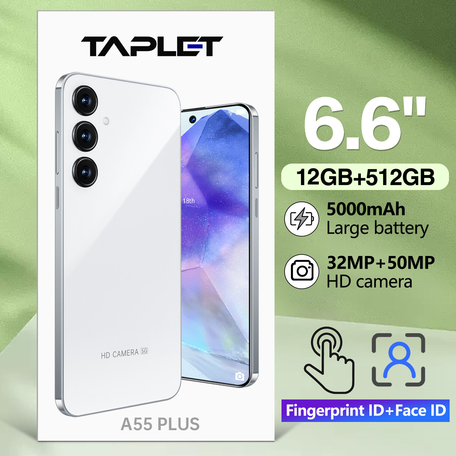 Смартфон A55 Plus 5G 12/512 ГБ Global, Dual nano SIM
