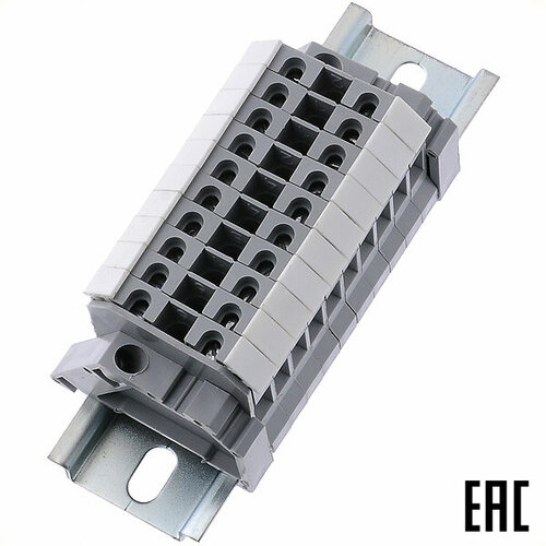 Блок БЗН27-25М25-ДД-10 зажимов винтовых 10 пар 25кв мм 25А на DIN-рейке 35мм 1665₽