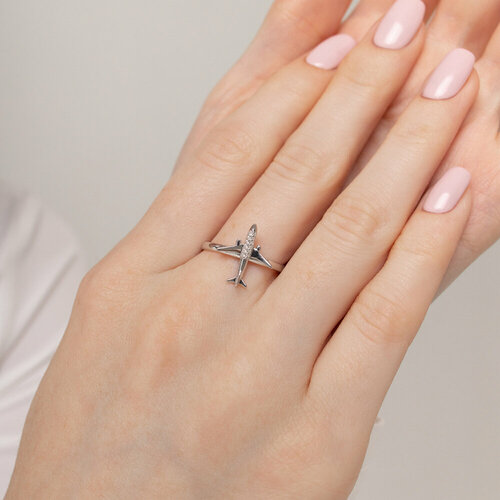 Кольцо Яхонт, серебро, 925 проба, фианит, размер 16, бесцветный