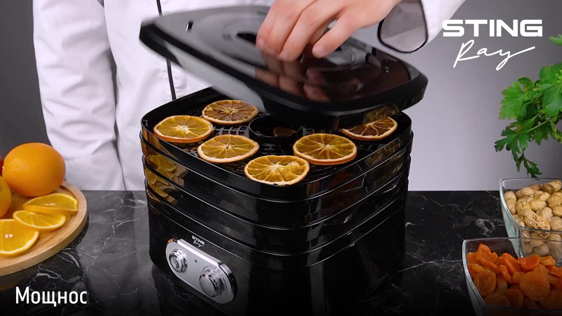 Электросушилка Stingray ST-FD716A, 6 уровней, пластиковые поддоны, 350 Вт — фото 1