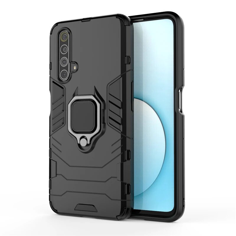 Черный чехол на Oppo Realme X3 SuperZoom с кольцом
