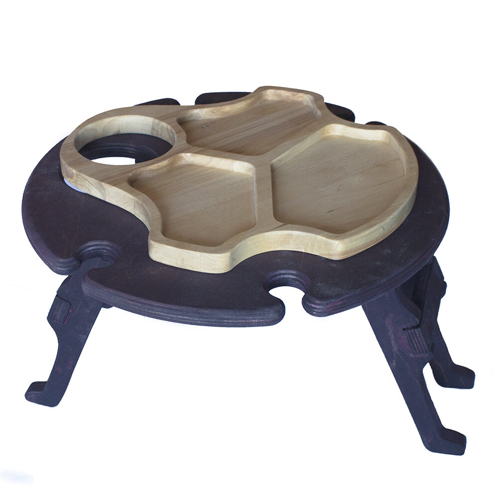 Винный столик складной с менажницей. Винница. Подставка для вина из дерева