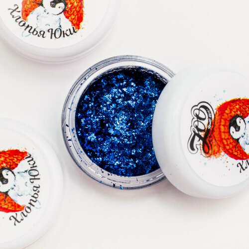 Изображение товара Хлопья Юки Zoo Nail Art, синие металл №1264