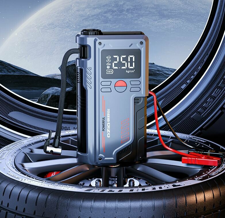 Универсальное пусковое зарядное устройство с компрессором OZIO — фото 1