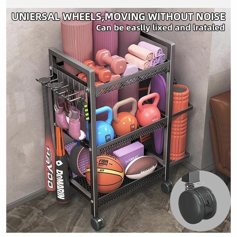 Многофункциональный стеллаж для хранения фитнес-оборудования