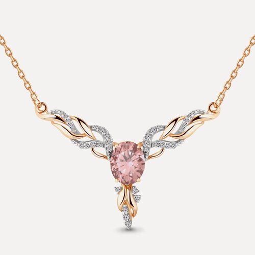 Изображение товара Колье, серебро, 925 проба, золочение, фианит