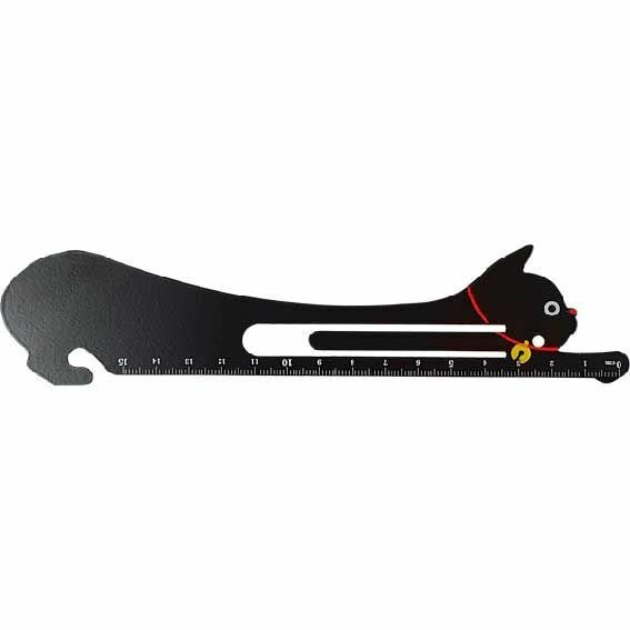 Линейка deVENTE "Cat", стальная, 15 см, в форме кошки, черная (5091003)