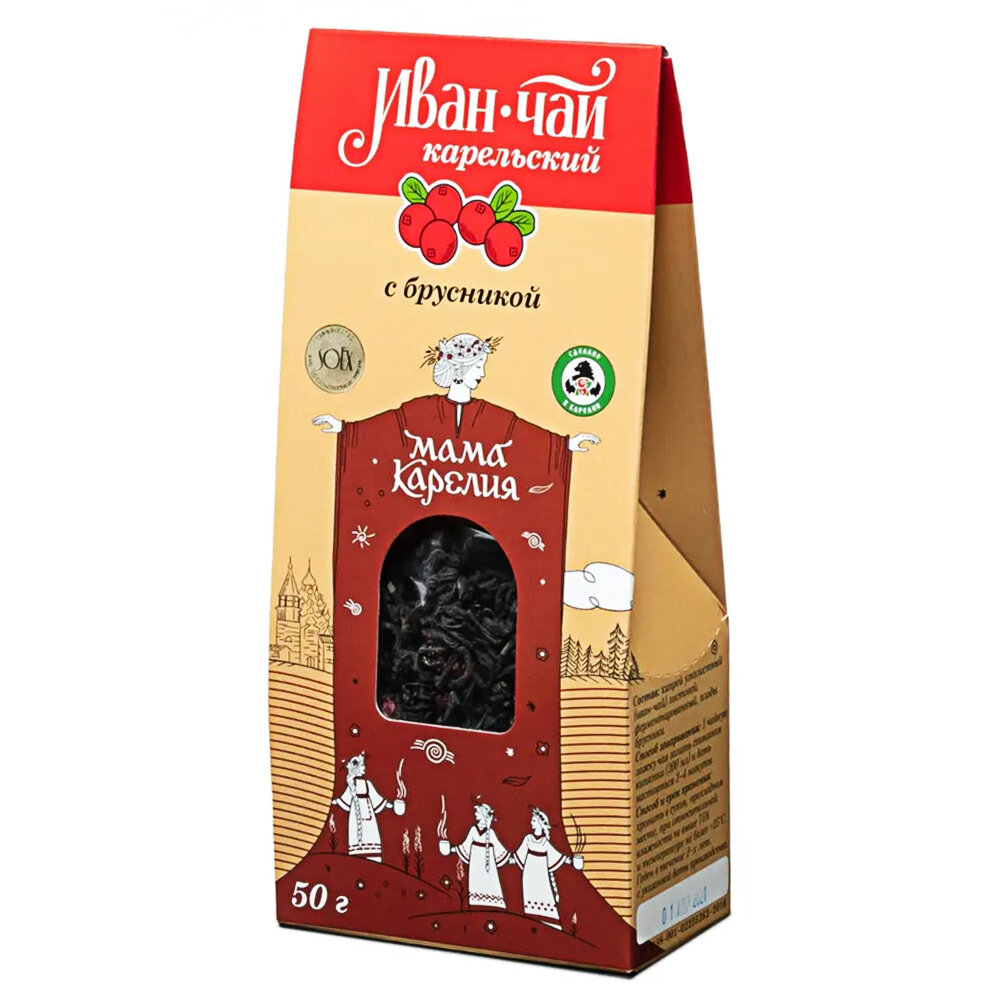 Иванчай ТМ Мама Карелия  С брусникой листовой картон 50 гр