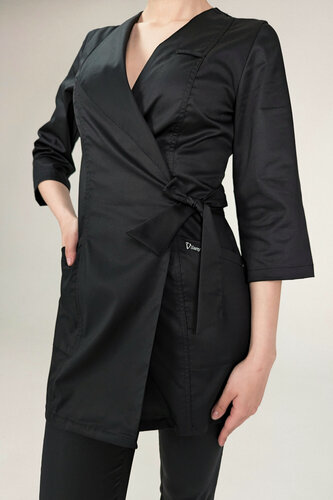 Изображение товара Блузка женская медицинская, для сферы услуг вилан, размер 58, рост 176, черный, ткань Твил-стрейч