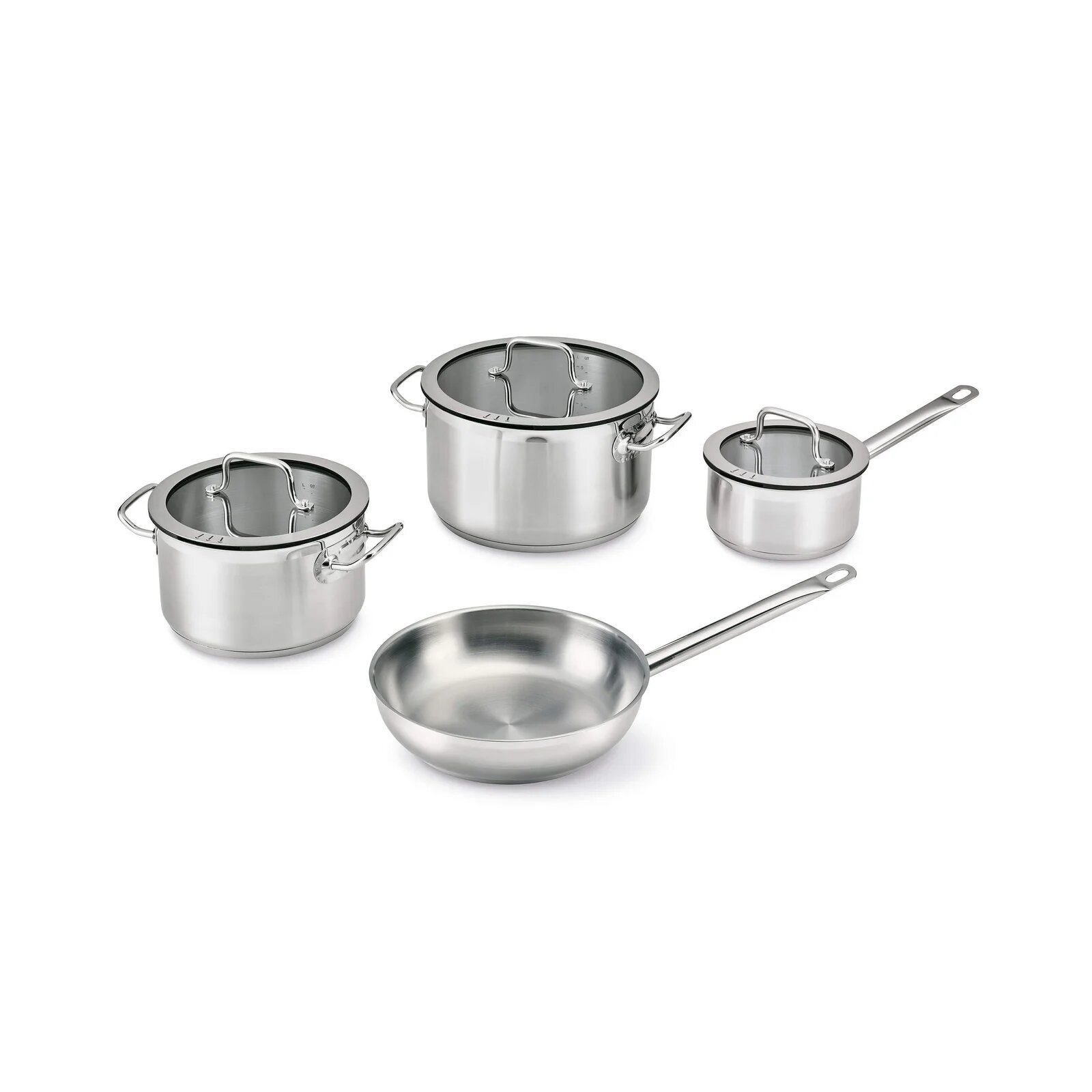 Набор посуды BergHOFF Essentials Downdraft, капсулированное основание, нержавеющая сталь
