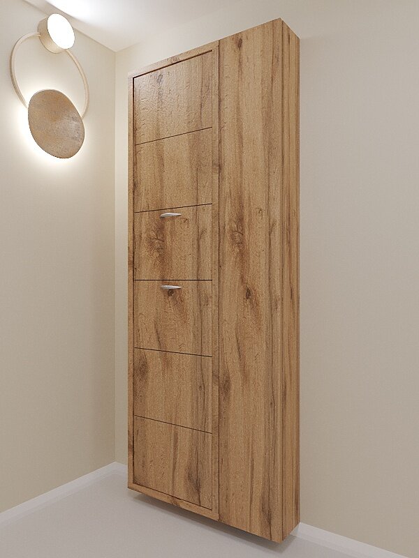 Обувница IRONNORI  шкаф 6 ти секционный Люкс 6 дуэт  цвет Дуб Вотан