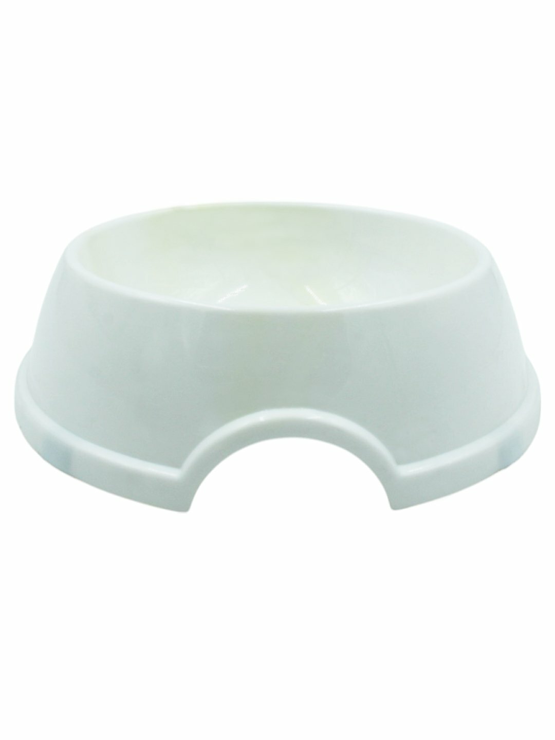 Миска для кормления, для кошек и собак, пластик, круглая, белая — фото 1