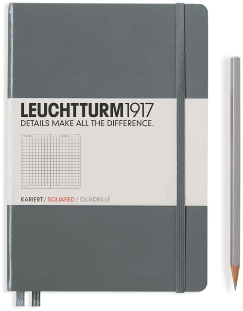 Записная книга Leuchtturm1917 344783 антрацит A5, 124 листа, серый