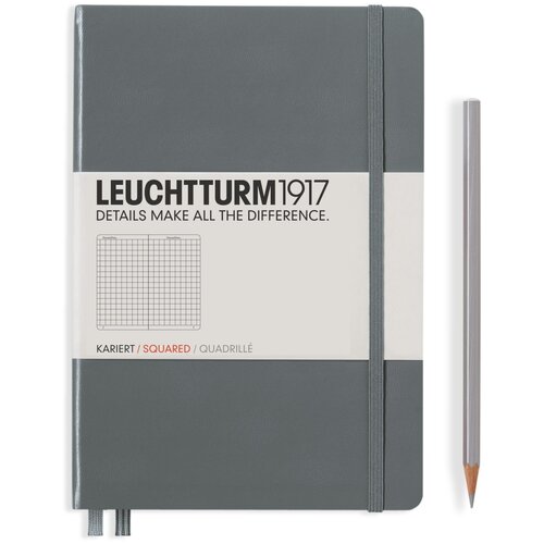 Записная книга Leuchtturm1917 344783 антрацит A5, 124 листа, серый