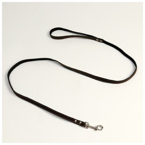 Поводок кожаный однослойный простроченный 141 м х 12 см черный 850₽