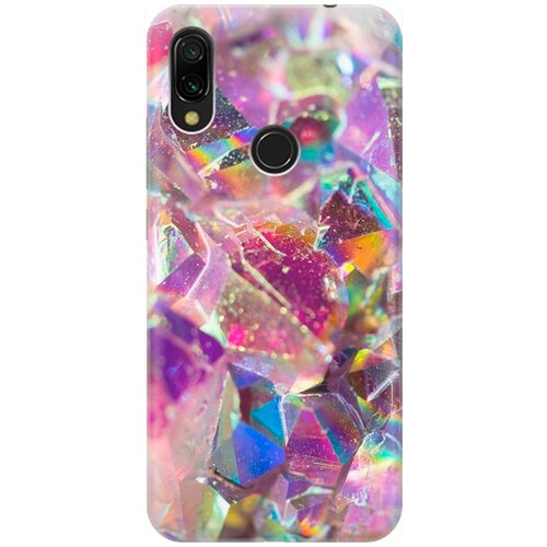 фото Re:pa накладка transparent для xiaomi redmi 7 с принтом "розовые кристаллы"