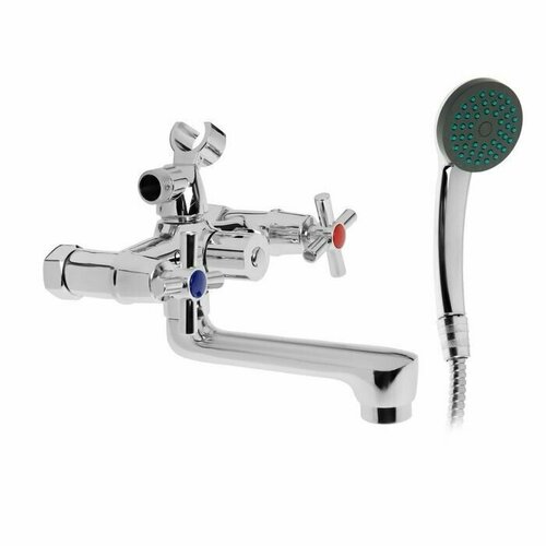 Cмеситель для ванны душа душевой кабины короткий излив кран-букса латунь 12 душевой набор хром 5417₽