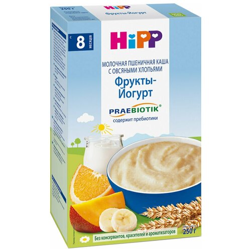 Каша Hipp молочная пшеничная Фрукты-Йогурт с 8 мес. 250 г