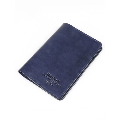 фото Обложка для паспорта dierhoff, натуральная кожа, отделение для карт, подарочная упаковка, синий