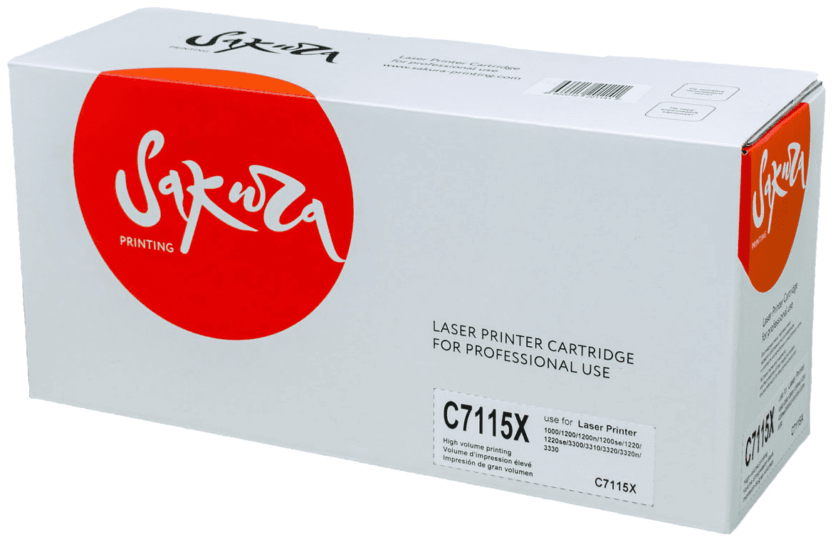 Картридж SAKURA C7115X для HP LaserJet черный, 2500стр.