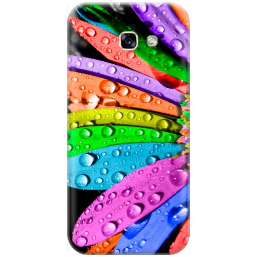 фото Силиконовый чехол на samsung galaxy a5 (2017) / самсунг а5 2017 с принтом "разноцветные листья в каплях" gosso