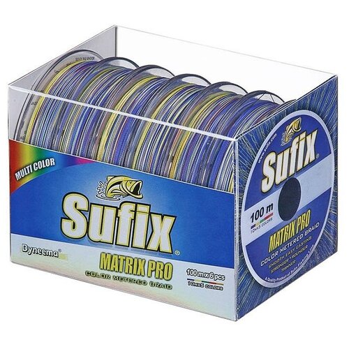фото Леска плетеная sufix matrix pro x6 разноцвет. 100 м 0.40 мм 45 кг
