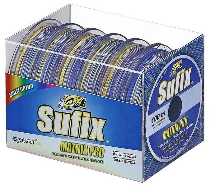 Леска плетеная SUFIX Matrix Pro x6 разноцвет 100 м 040 45 кг