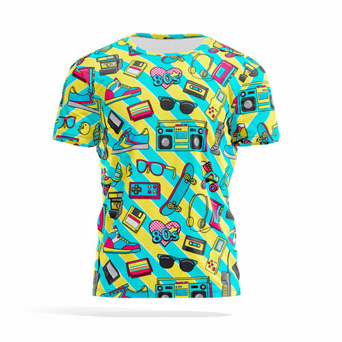 фото Футболка panin brand, размер 4xl, голубой, горчичный