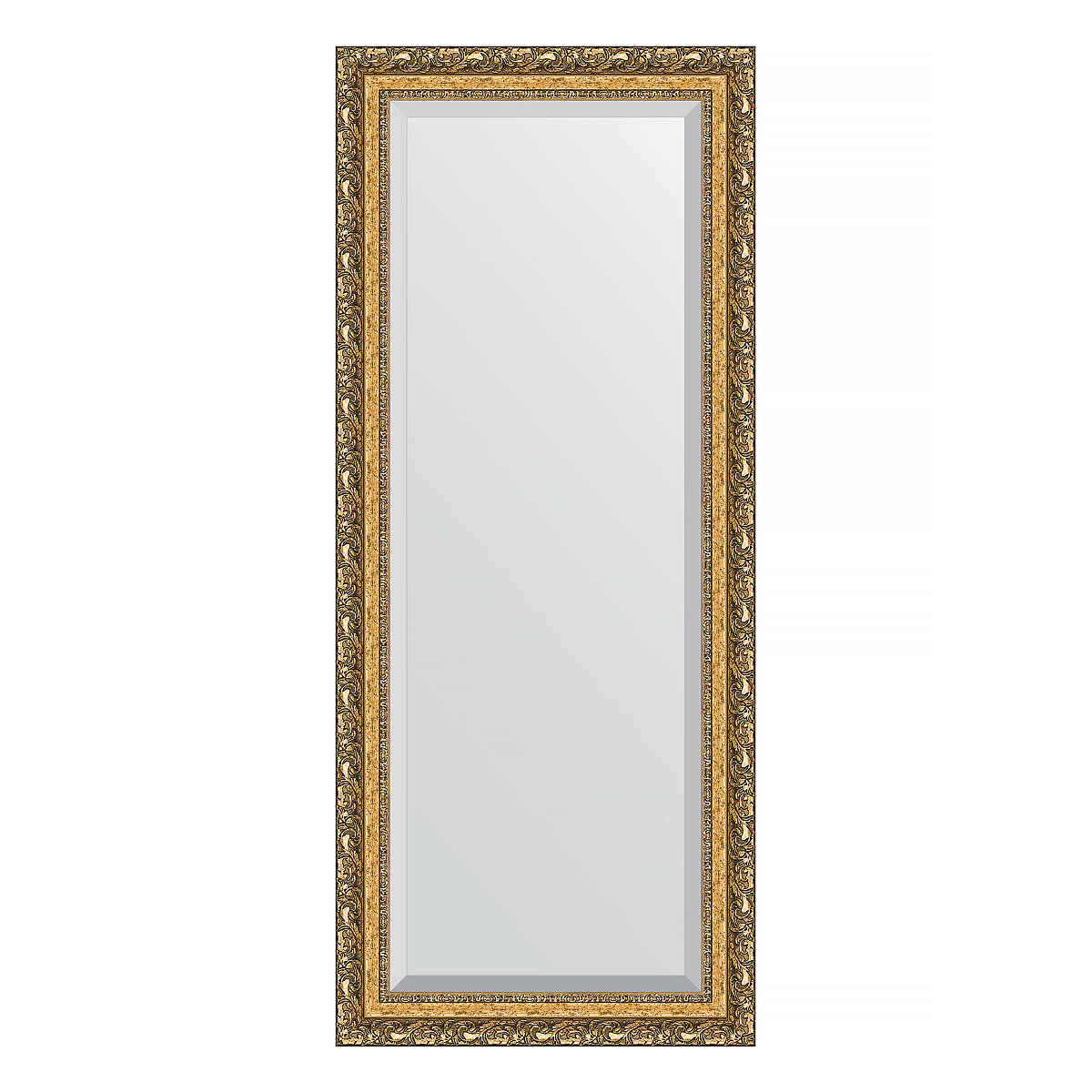 Зеркало настенное с фацетом EVOFORM в багетной раме виньетка бронзовая, 65х155 см, для гостиной, прихожей, спальни и ванной комнаты, BY 1290
