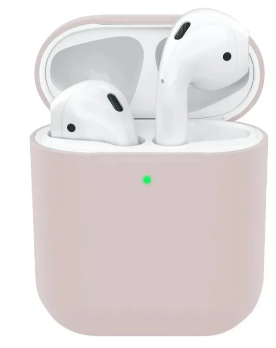 Чехол силиконовый для Airpods 1/Airpods 2 case, розовый песок