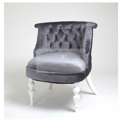 Кресло Бархат деревянное мягкое Red&Black белый голубовато-серый