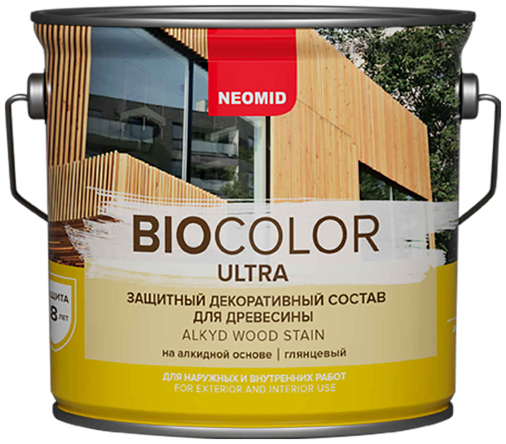 Защитный декоративный состав для древесины Neomid BIO COLOR ULTRA сосна (2,7 л)